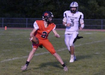 PikeView's Peyton Greer eludes a tackle during a game against Westside on Oct. 4.