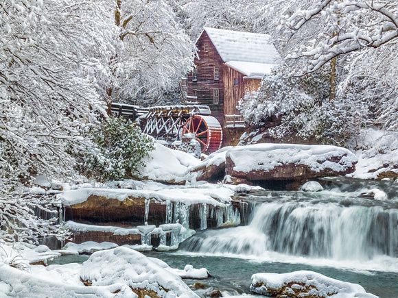 Winter at Babcock State Park is a site like no other