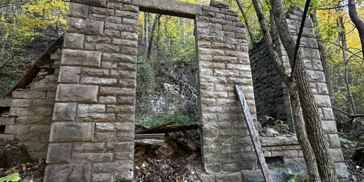 Remnants of the Beury Company Store located four miles north of Thurmond | Lootpress photo