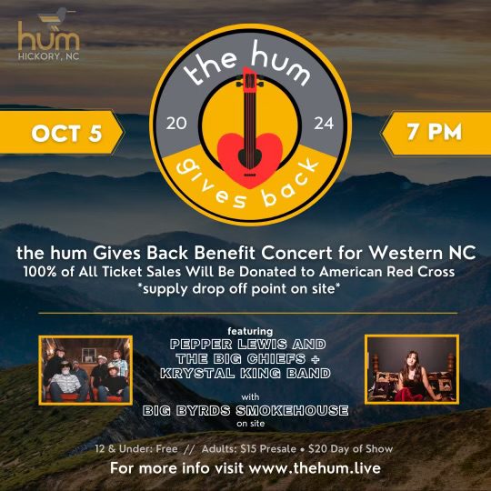 The Hum to Host Benefit Concert for Western NC This Saturday in Hickory