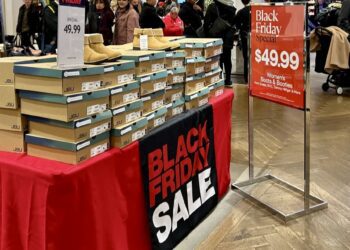 Items on sale for Black Friday are displayed at Macy's department store on Sunday, Nov. 24, 2024, in New York. (AP
Photo/Anne D'Innocenzio)